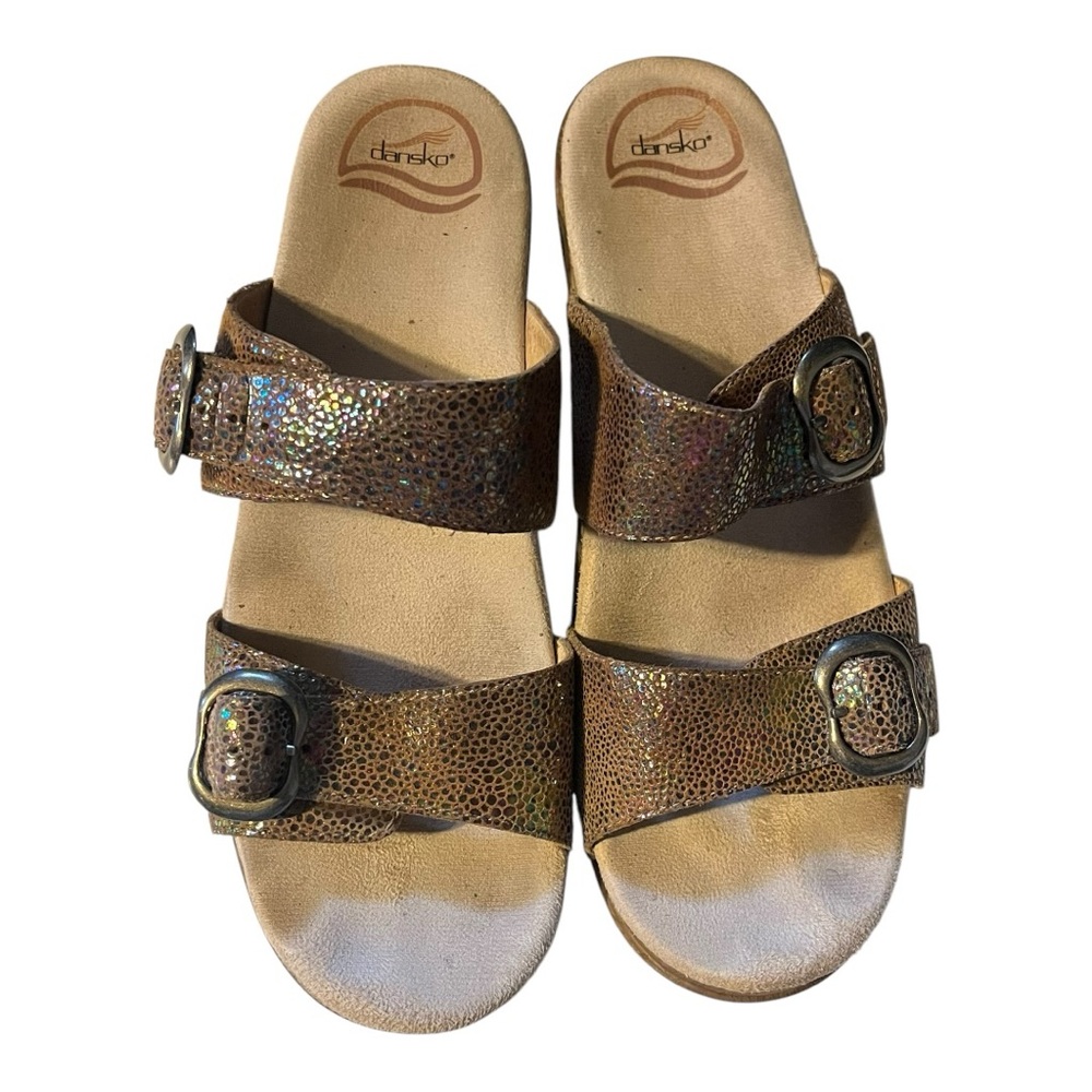 Dansko Brown Slide Sandals with Buckles